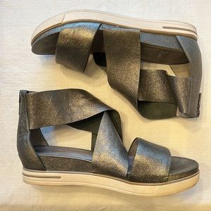 Eileen Fisher Petwer Metallic Sandals